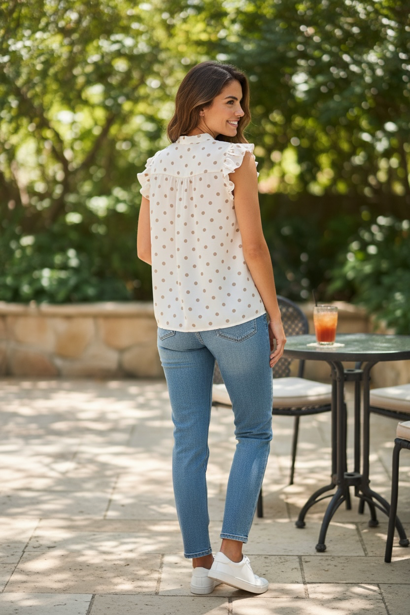 Blouse Chiara - pois beige