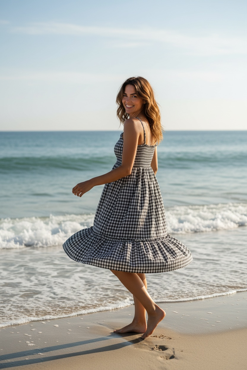 Robe Vichy - kaki