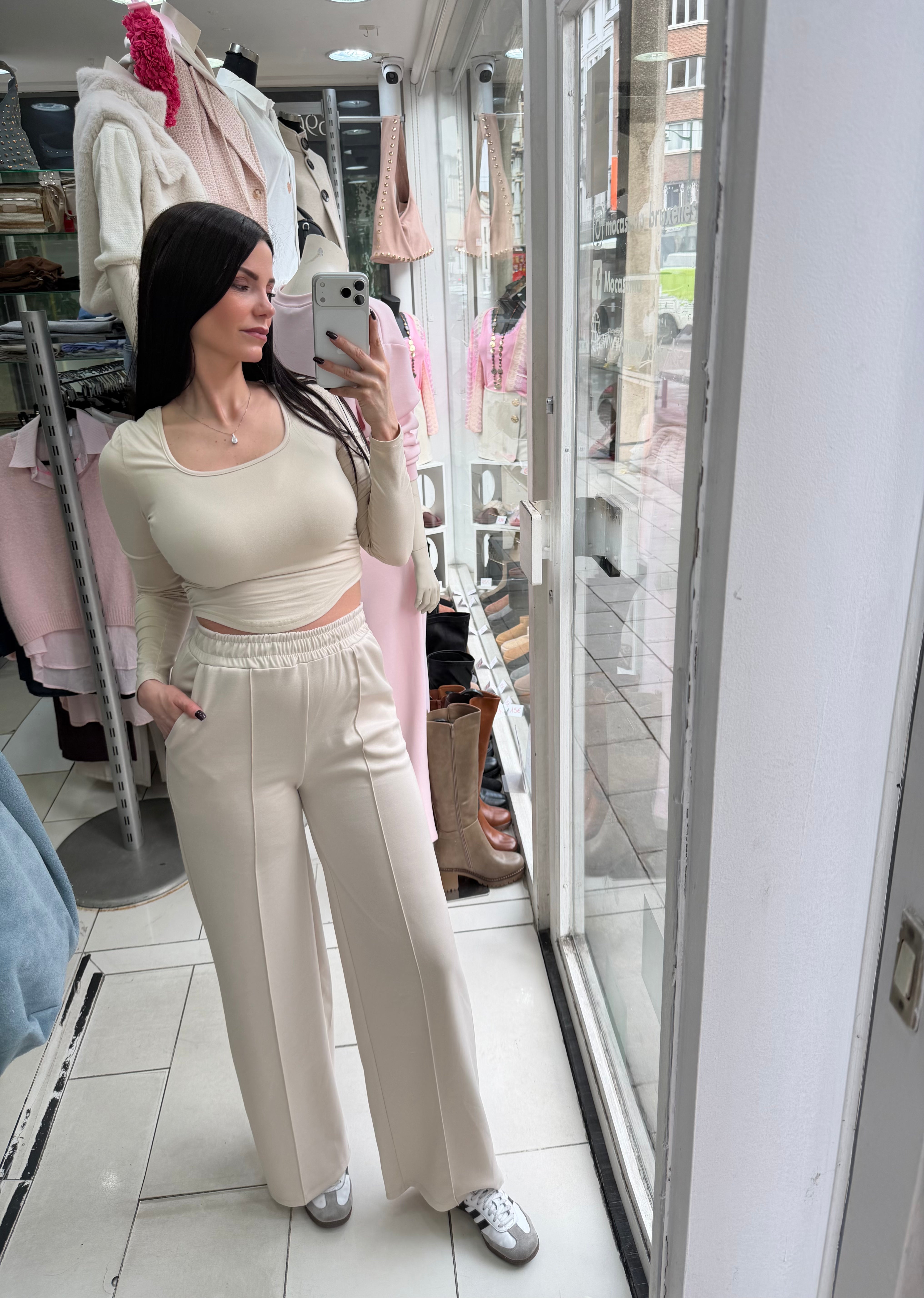 Pantalon droit - beige