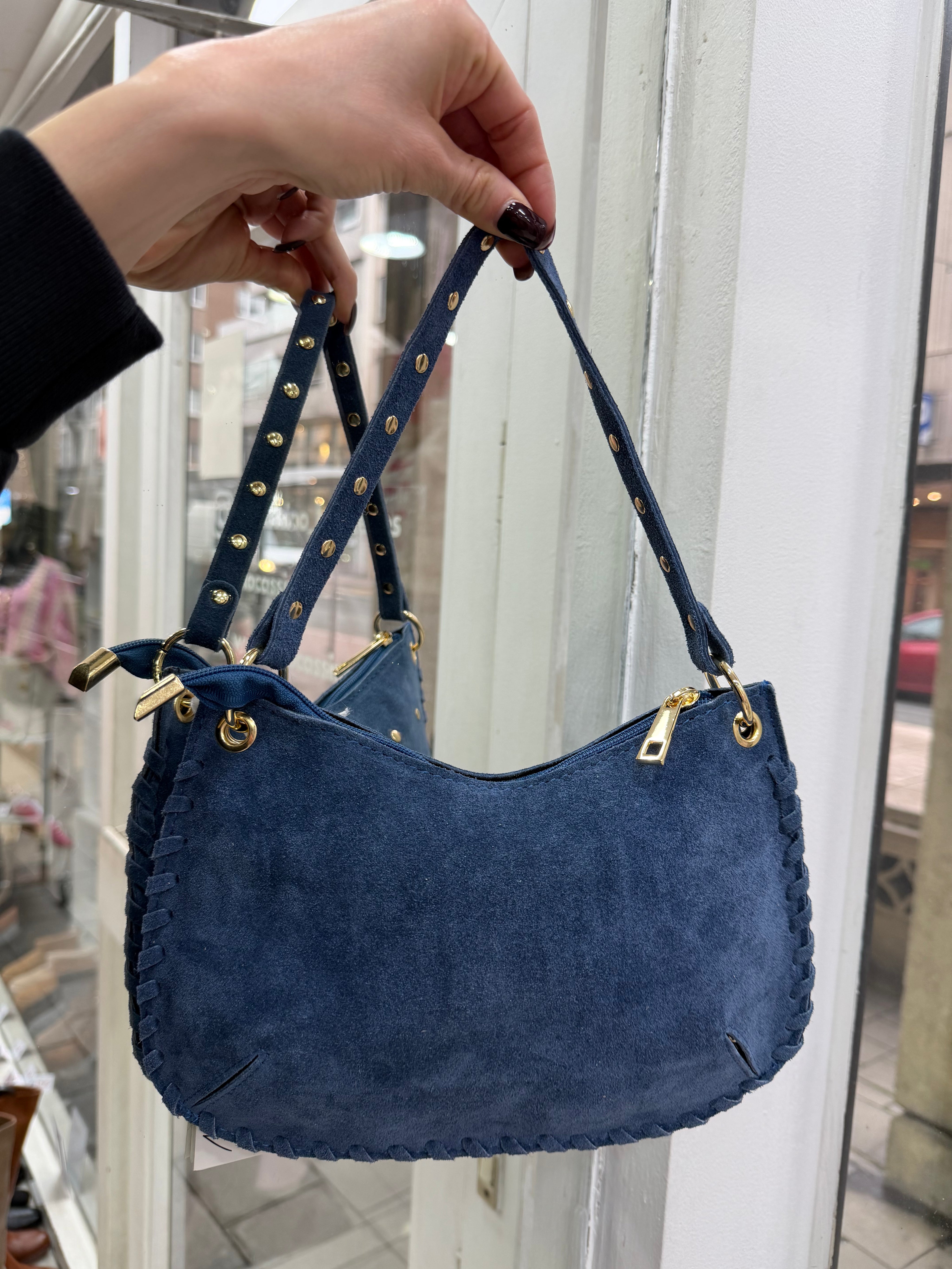 Sac blue - cuir