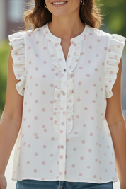 Chemise pois - rose