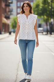 Chemise pois - rose