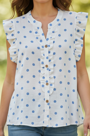 Chemise à pois - ciel