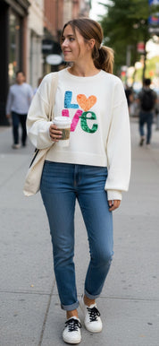Pull Love - Blanc