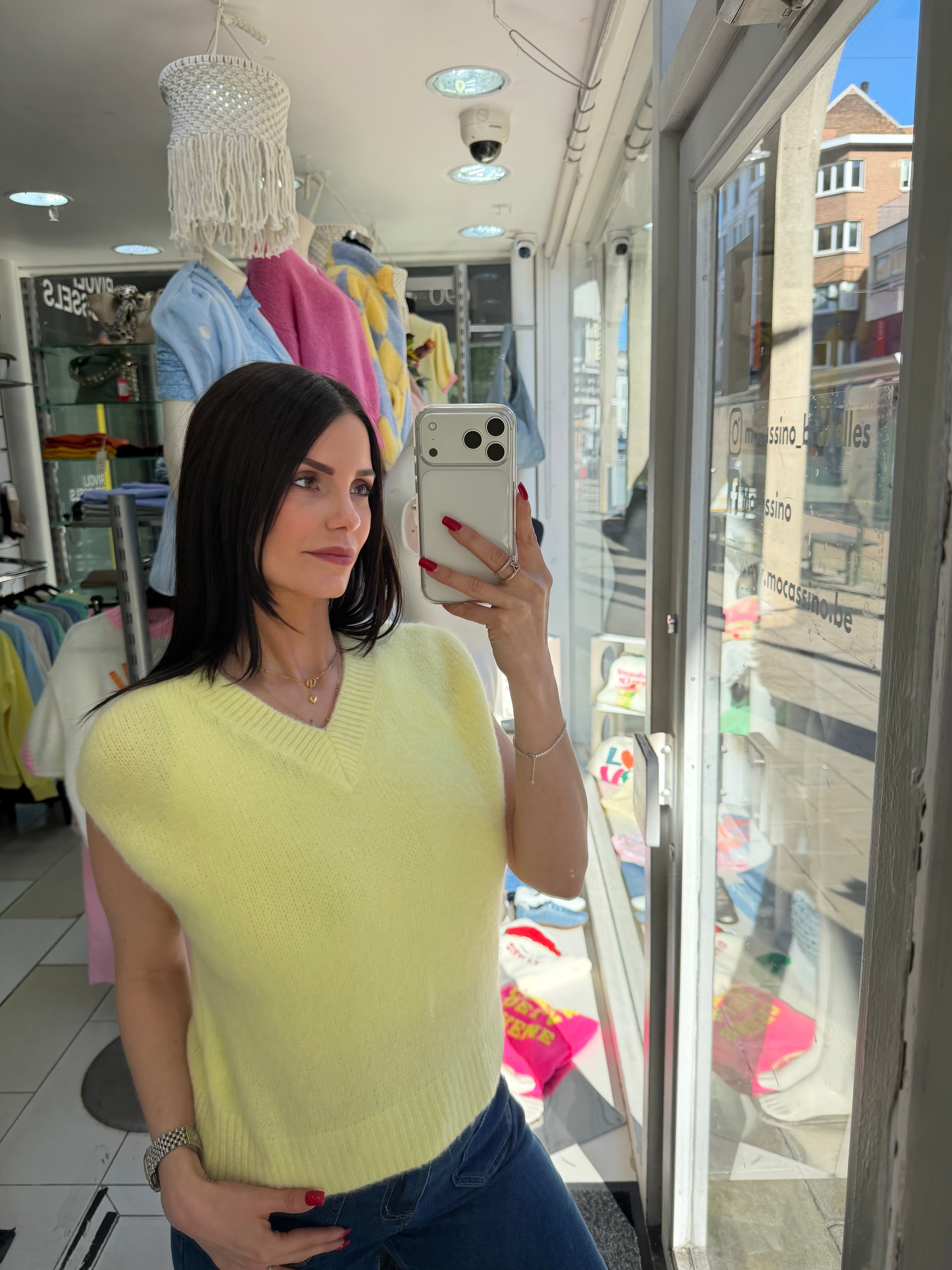 Pull sans manches - jaune