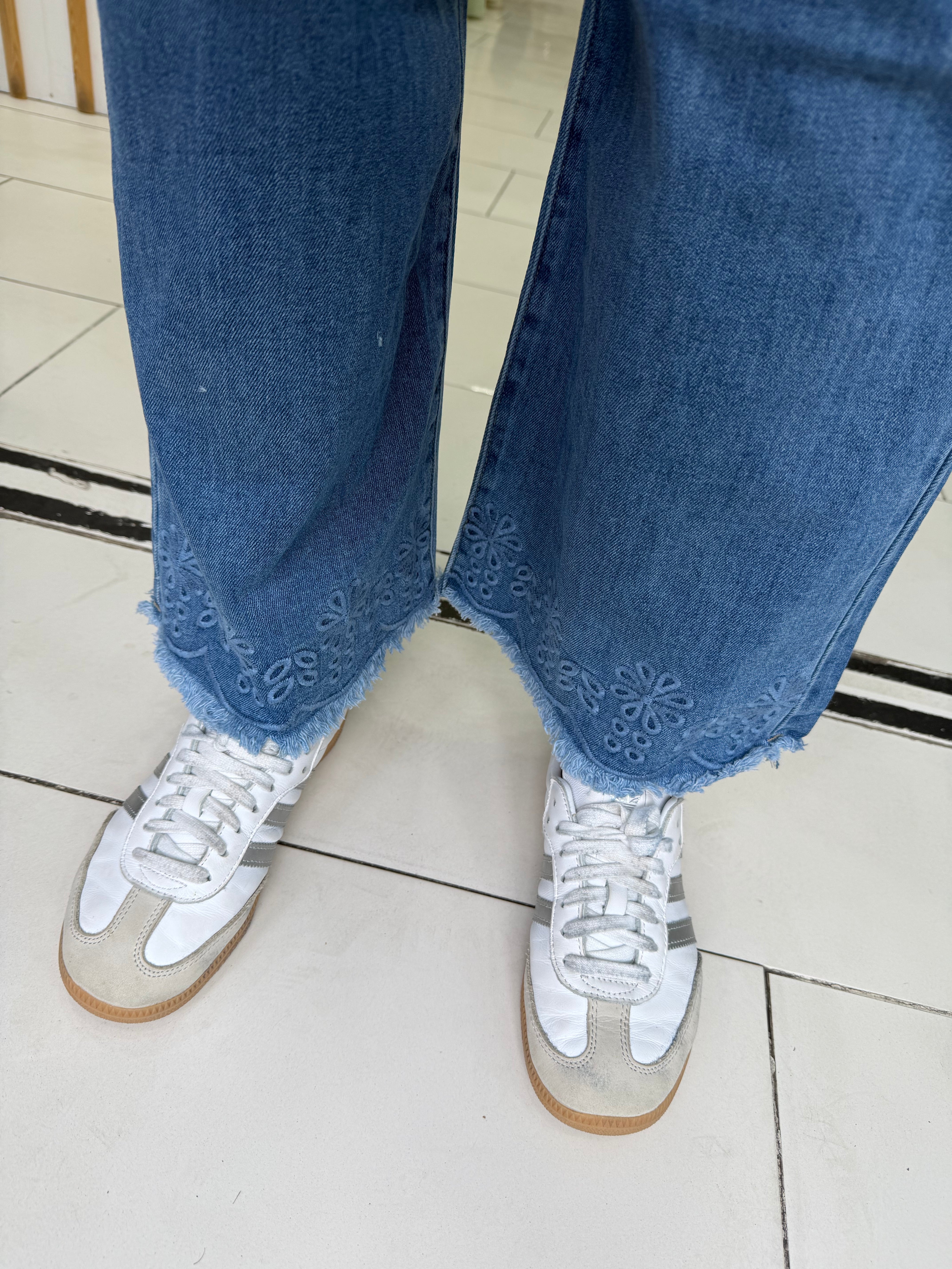 Jeans brodé - Wide Leg