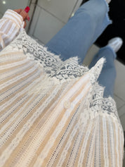 Chemise dentelle - beige