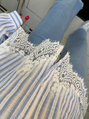 Chemise dentelle - ciel