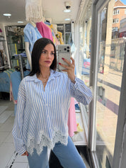 Chemise dentelle - ciel