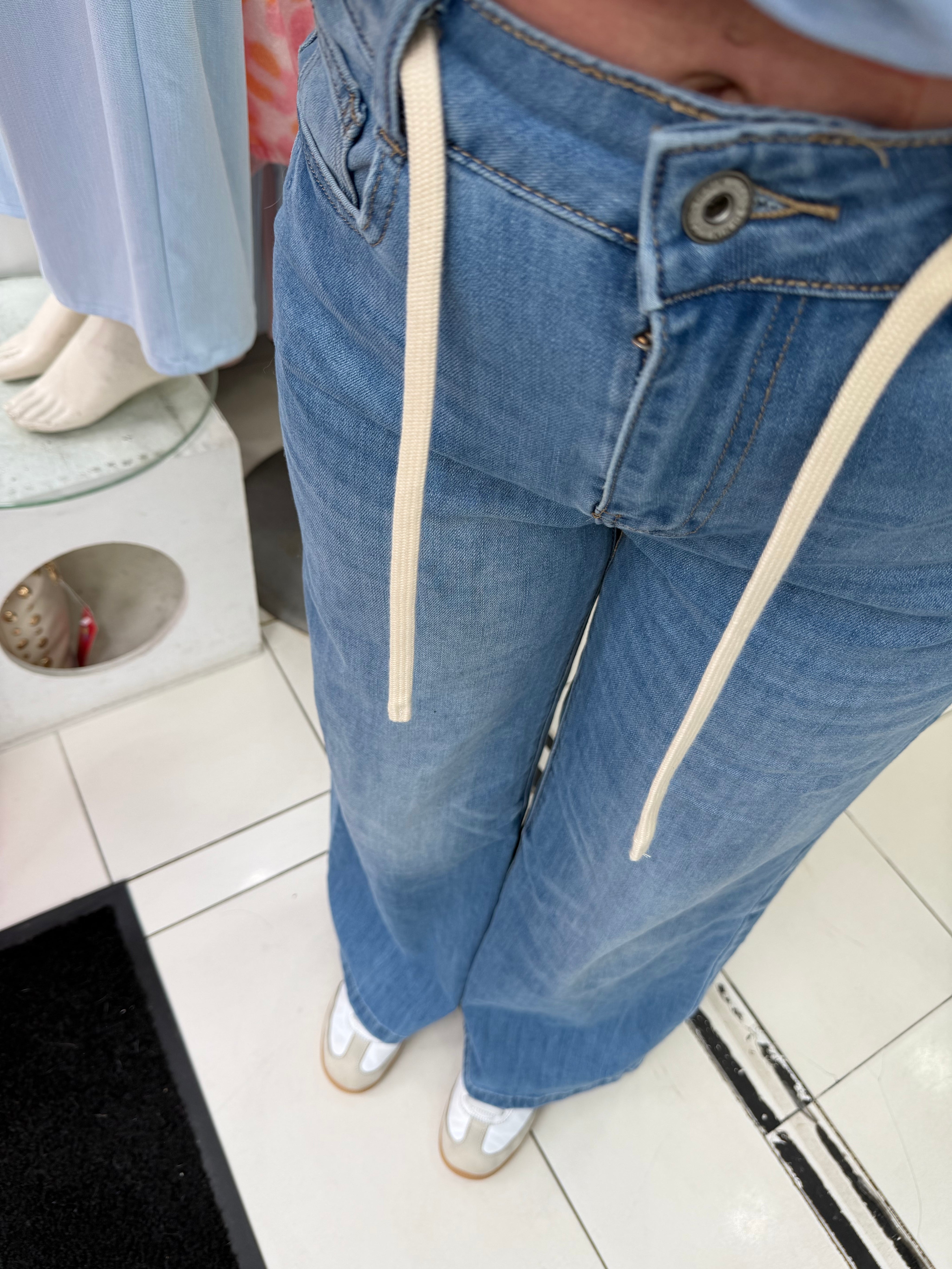 Jeans Wide Leg lacets