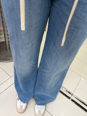 Jeans Wide Leg lacets