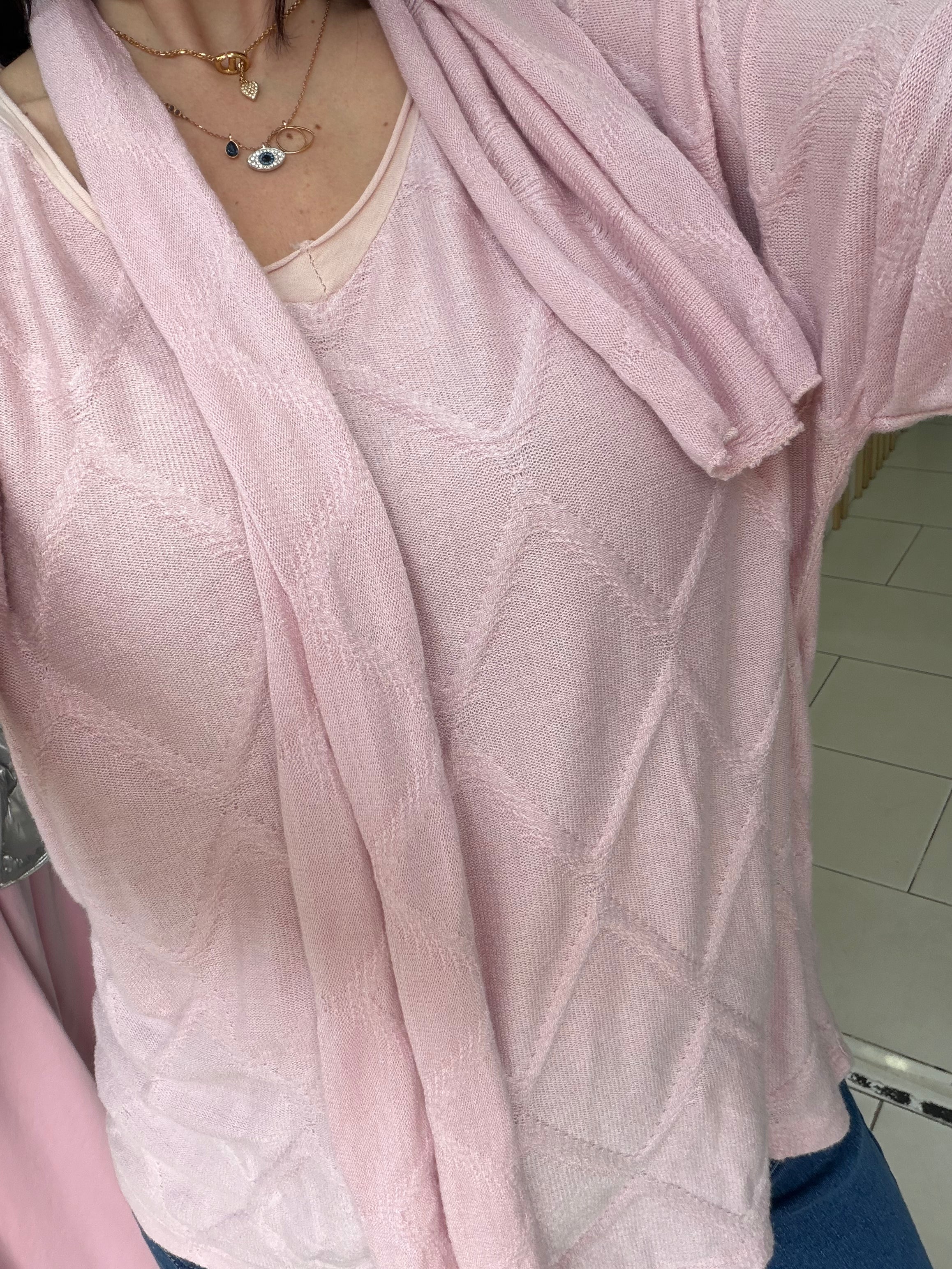 Pull écharpe - rose