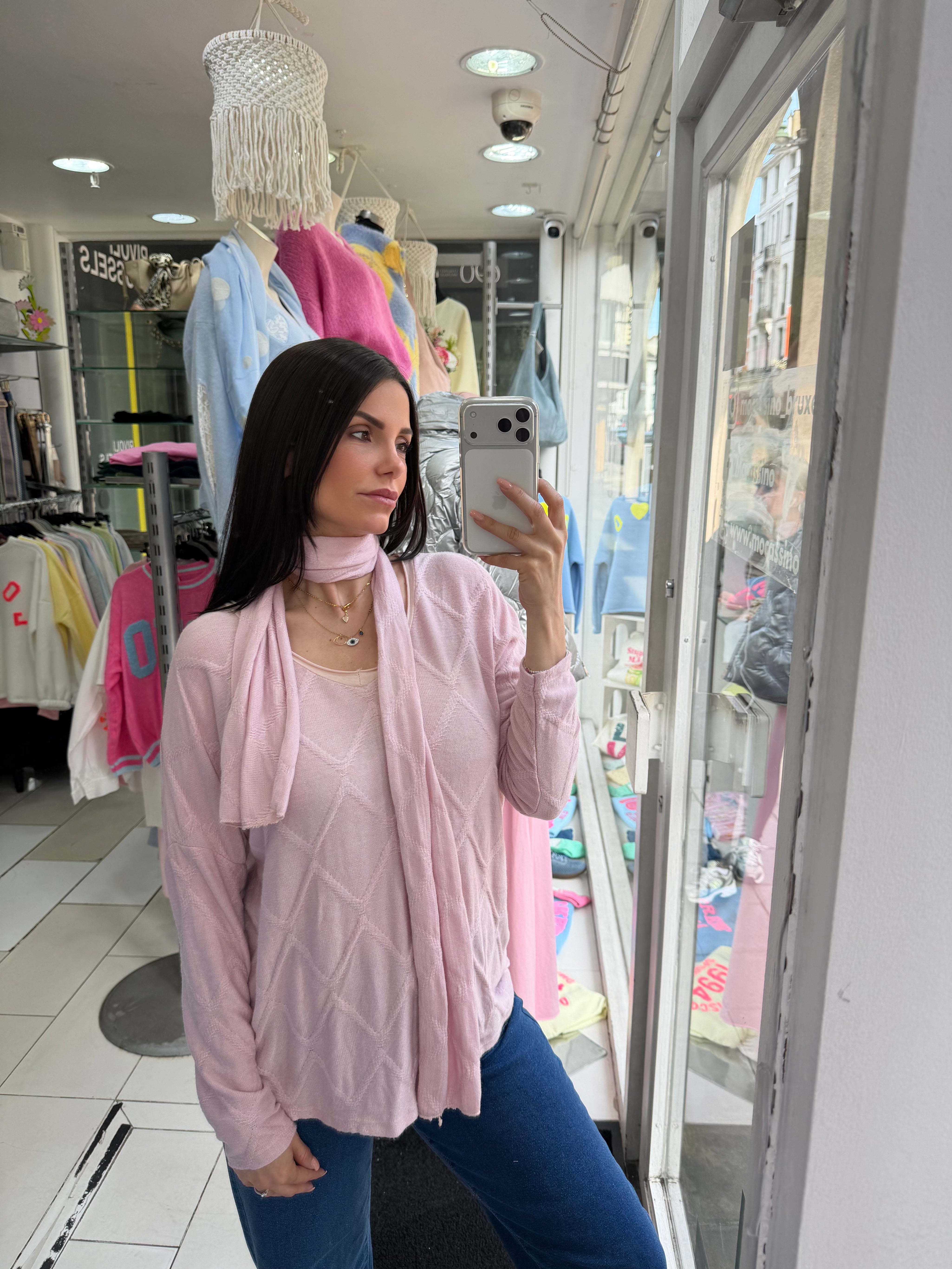 Pull écharpe - rose