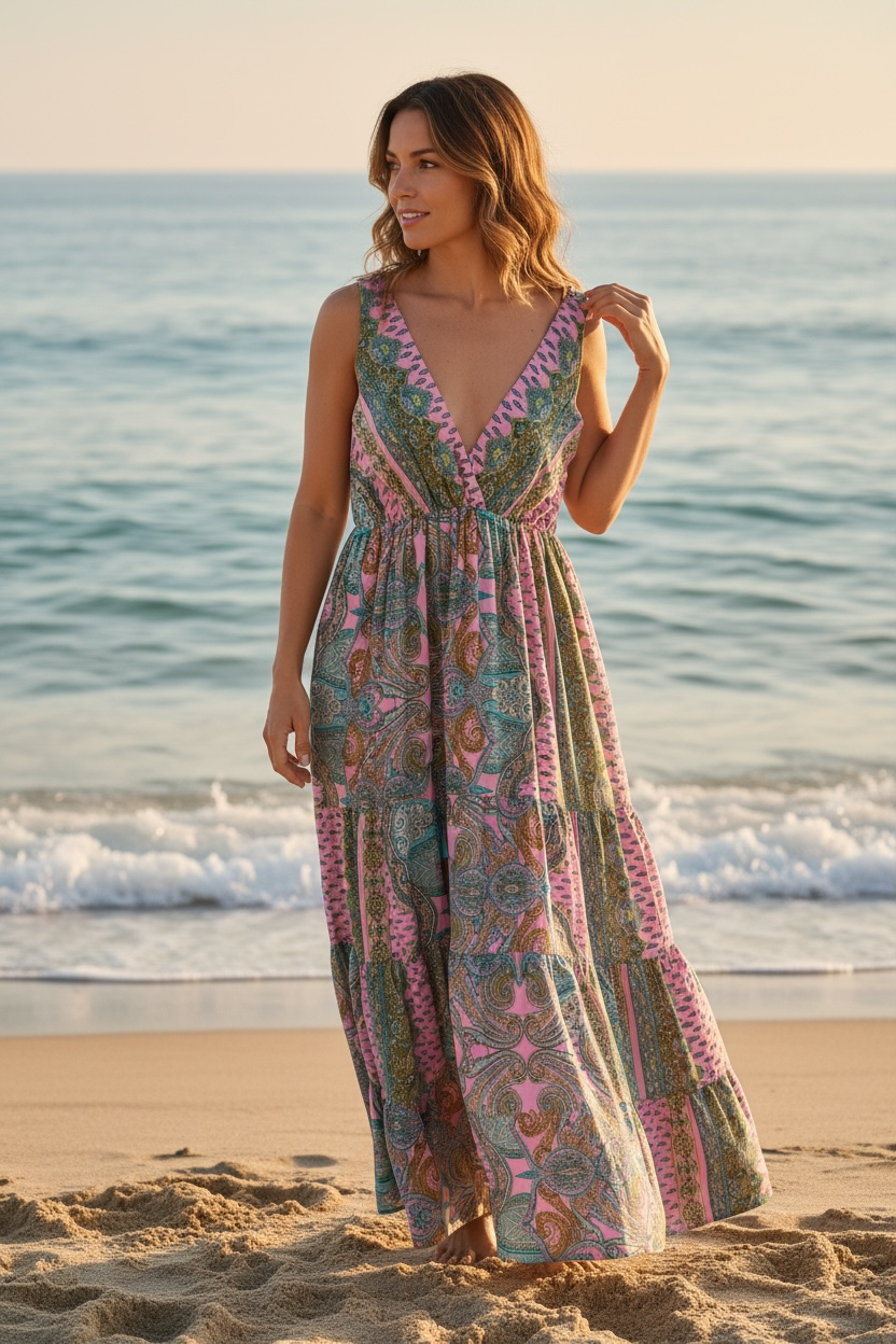 Robe bohème imprimée