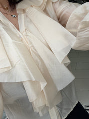 Chemise jabot - beige