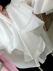 Chemise jabot - blanc