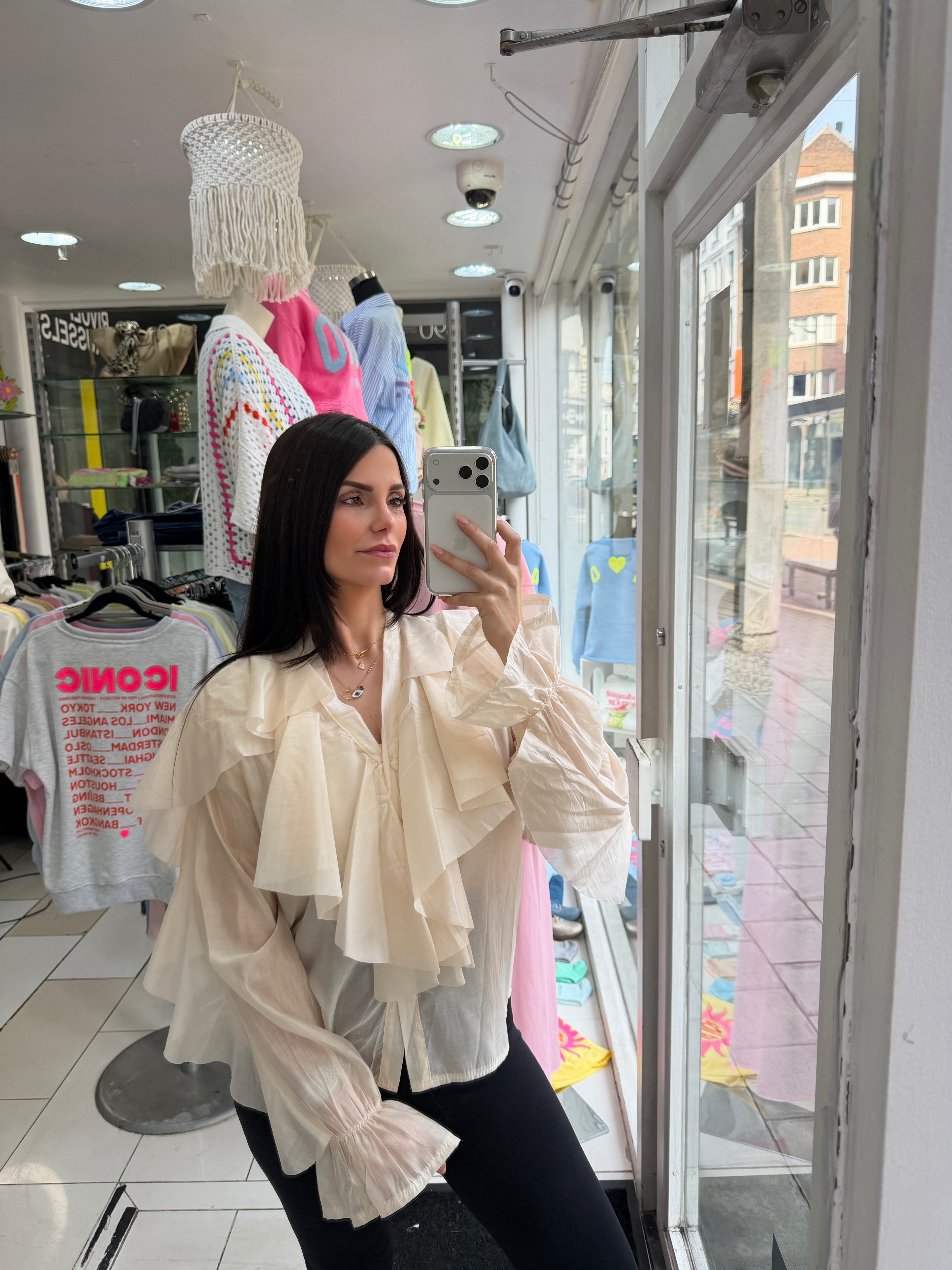 Chemise jabot - beige