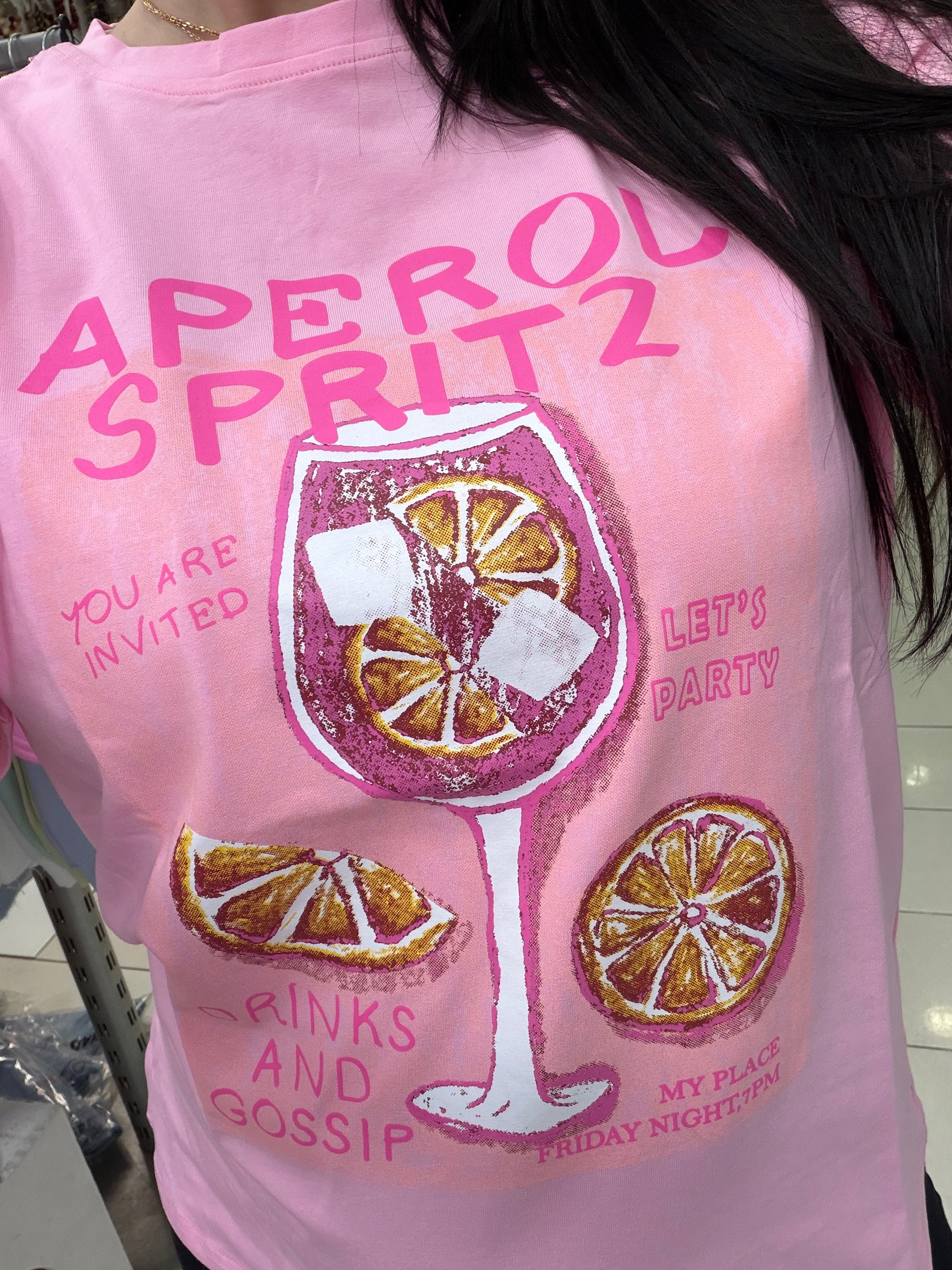 T-shirt aperol spritz - rose