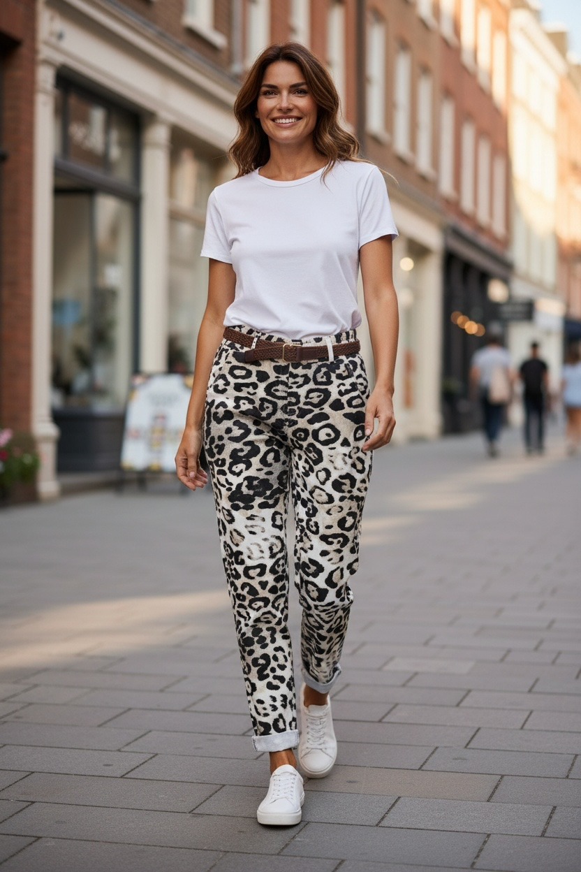 Pantalon imprimé leopard
