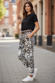 Pantalon imprimé leopard