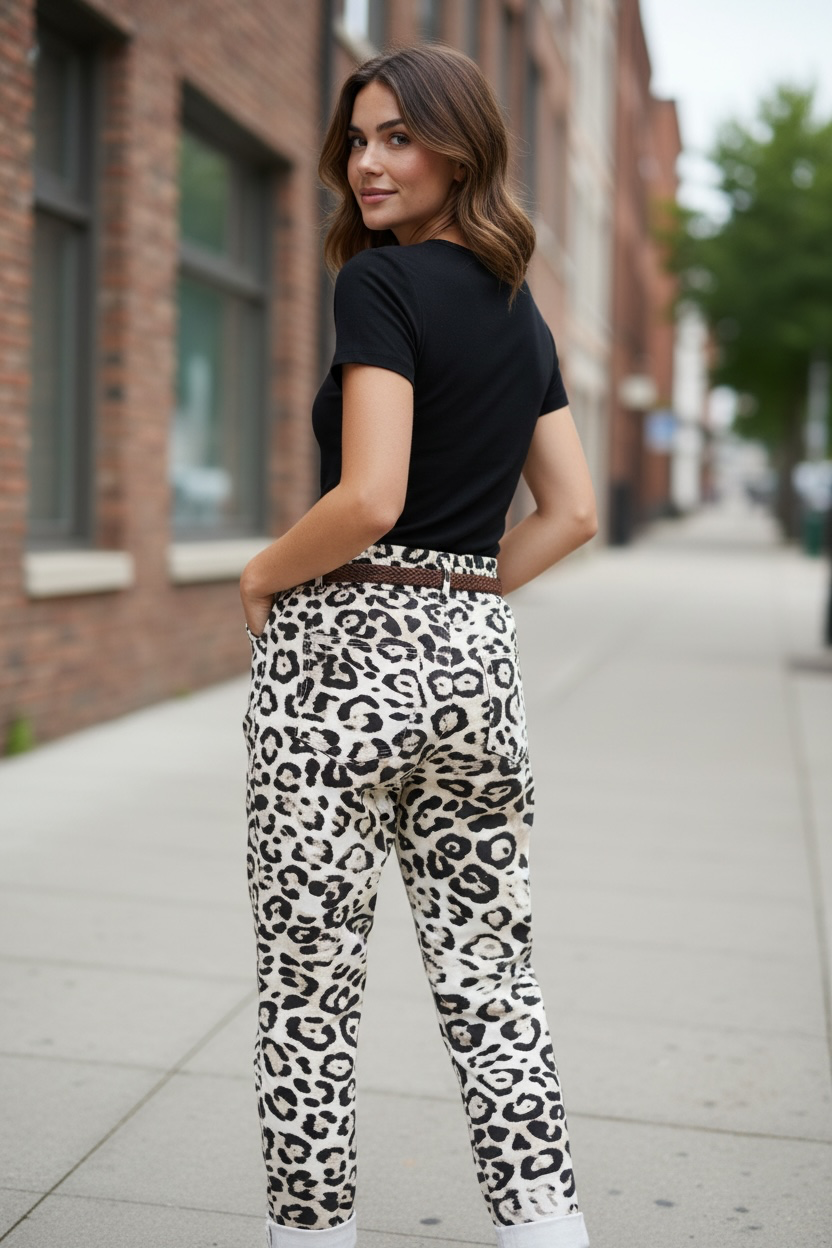 Pantalon imprimé leopard