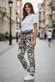 Pantalon imprimé leopard