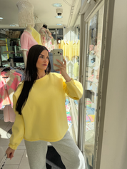 Sweat LOVE oversize - jaune