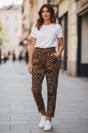 Pantalon imprimé léopard