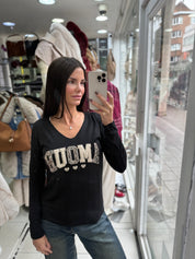 Pull léger “Amour” – Noir