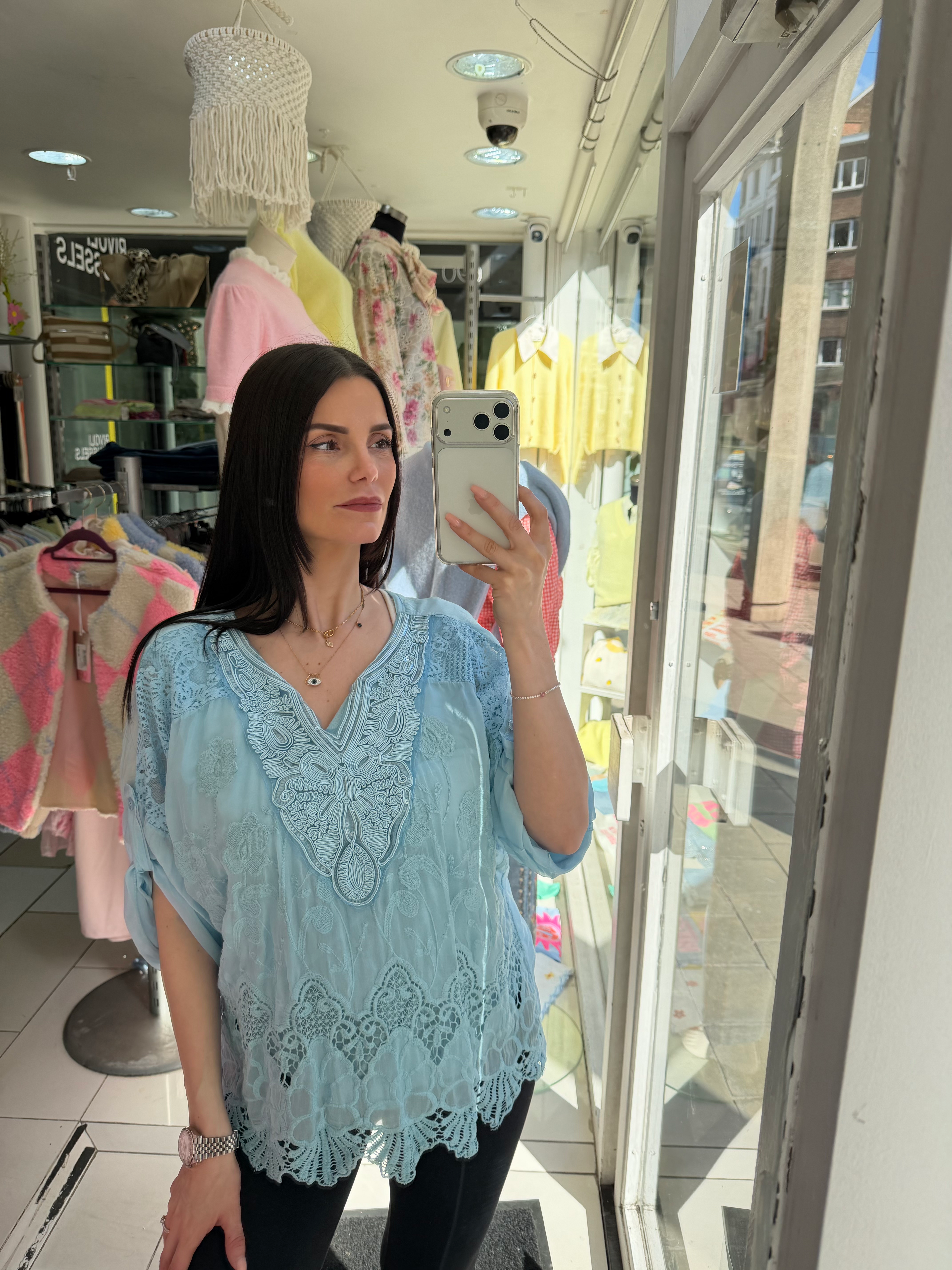 Blouse bohème - bleu