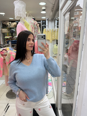 Pull baby alpaga - ciel
