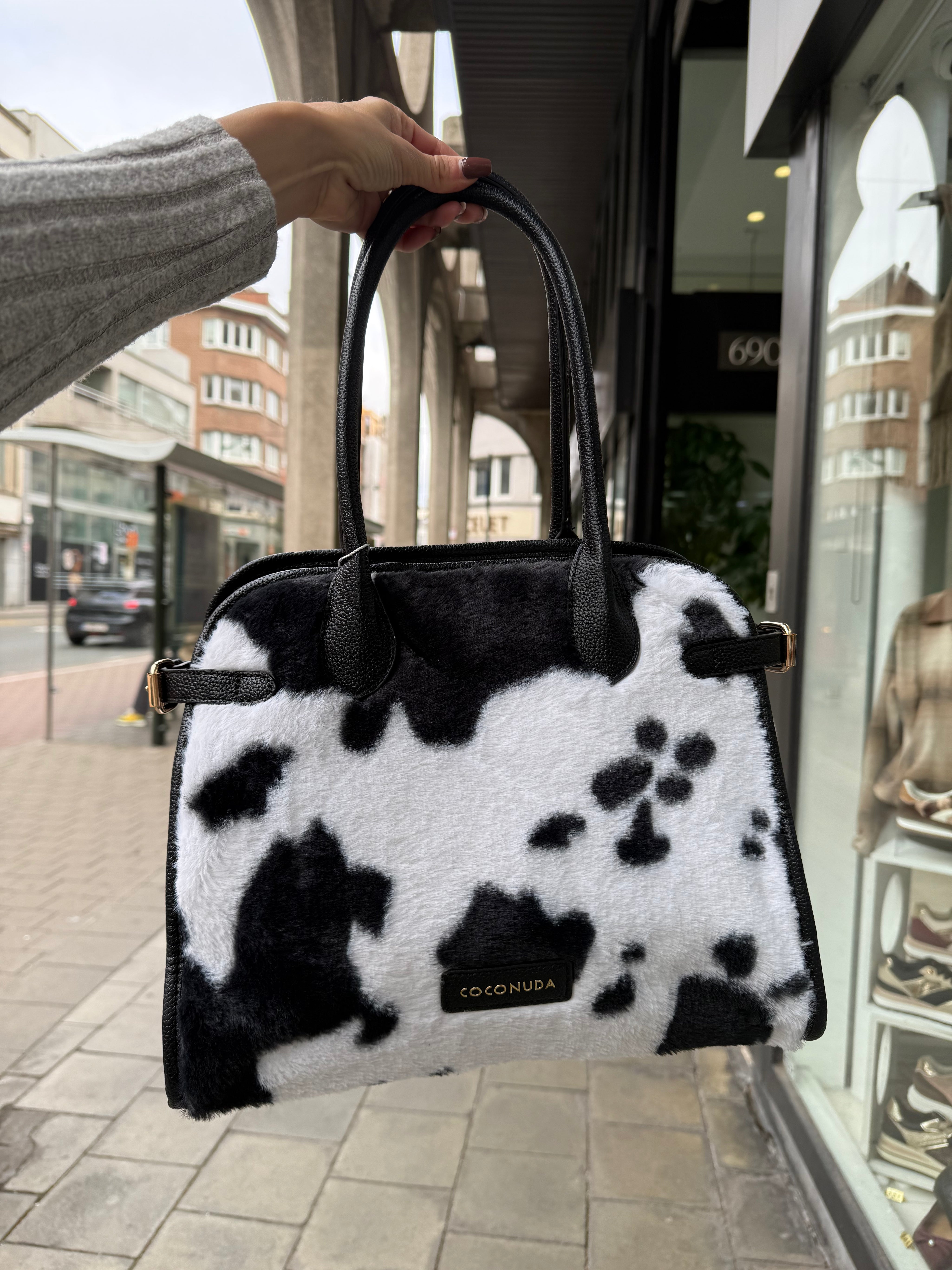 Sac fourrure imprimé vache – Coconuda