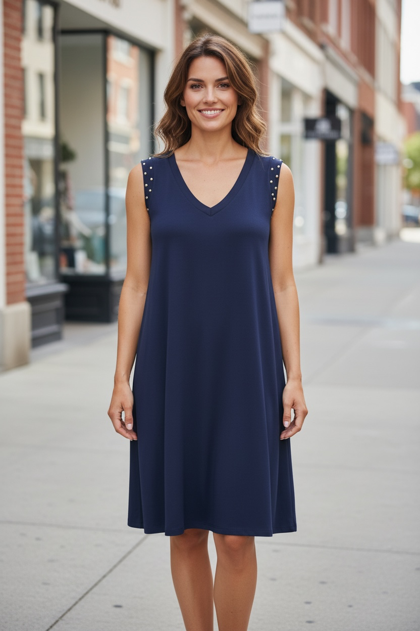 Robe clous - marine
