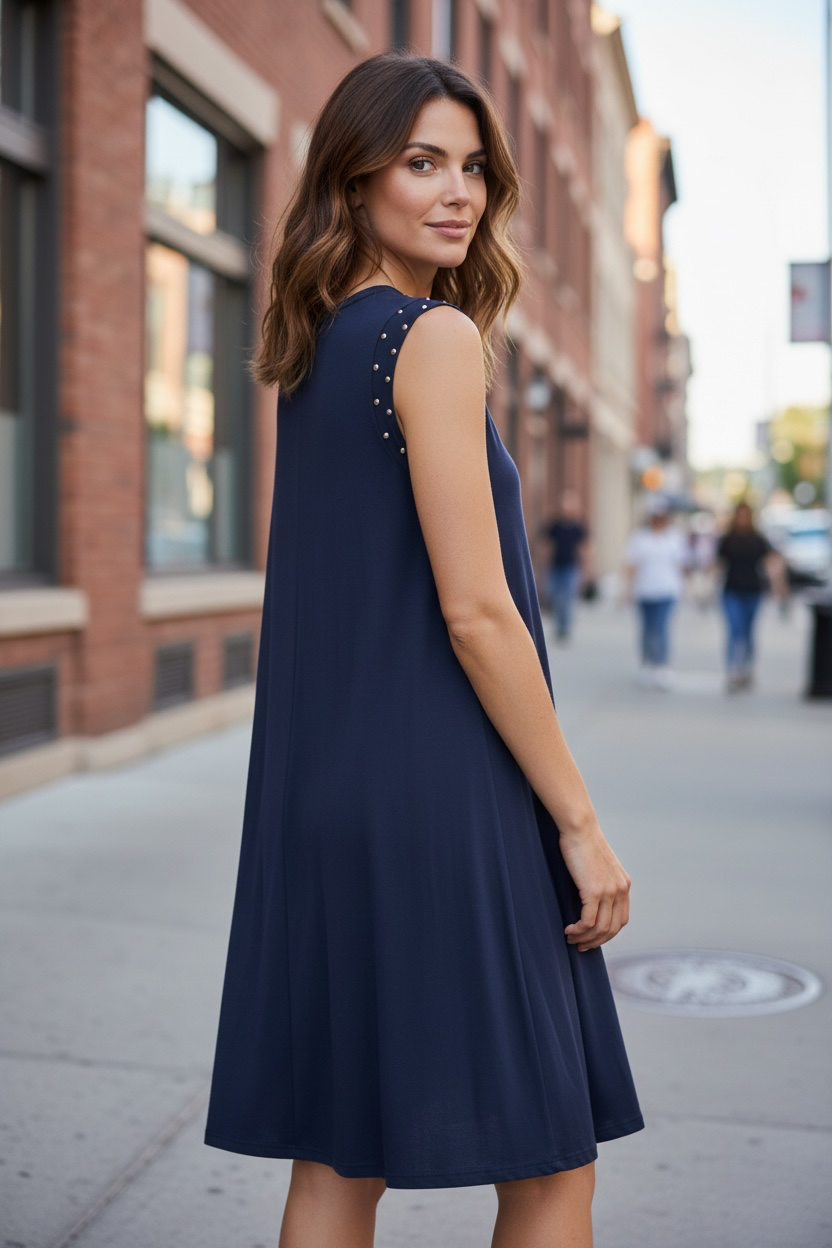 Robe clous - marine