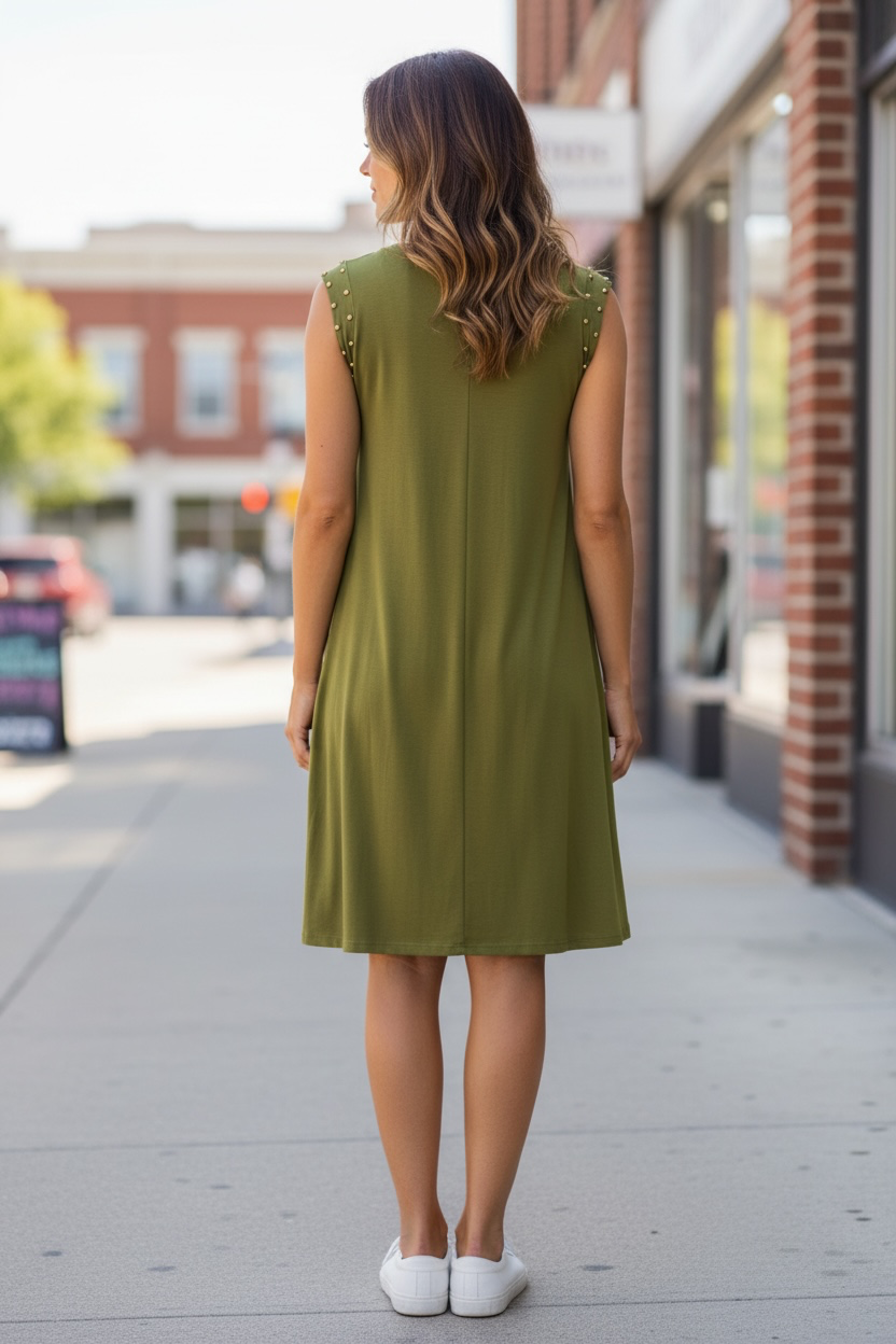Robe clous - pistache