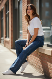 Jeans strass léopard