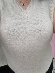 Pull sans manche - beige