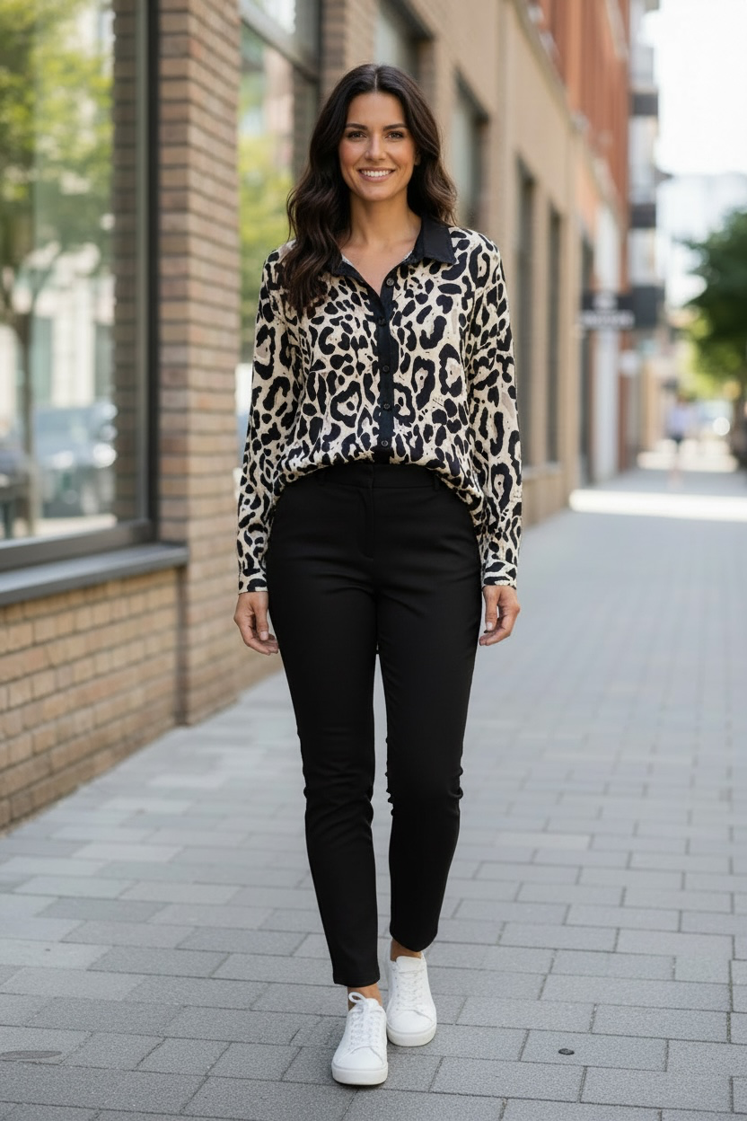 Chemise oversize léopard