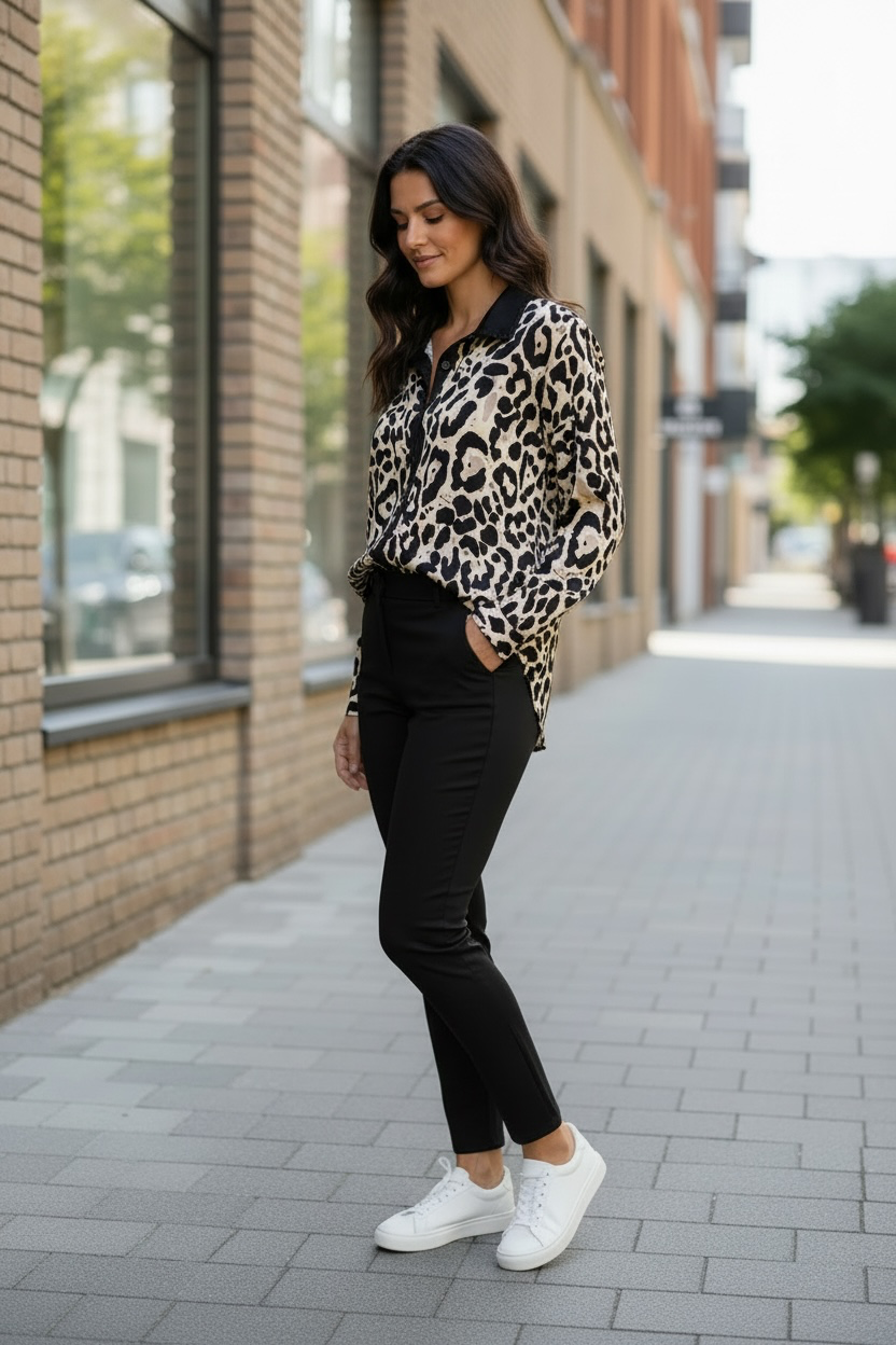 Chemise oversize léopard