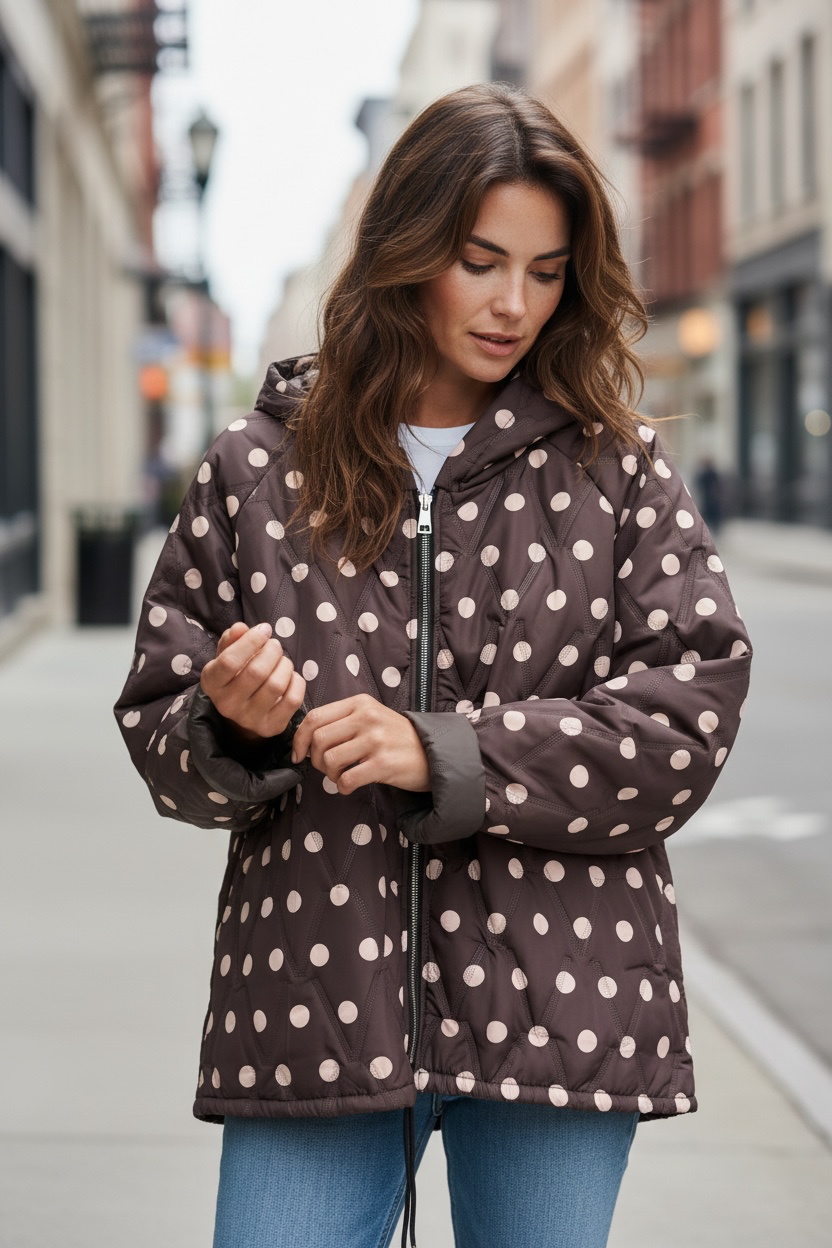 Veste matelassée à pois