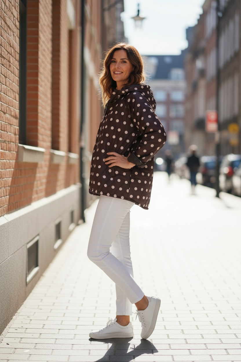 Veste matelassée à pois