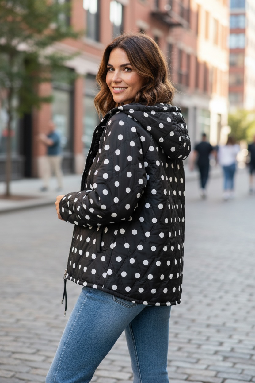 Veste matelassée à pois