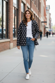 Veste matelassée à pois
