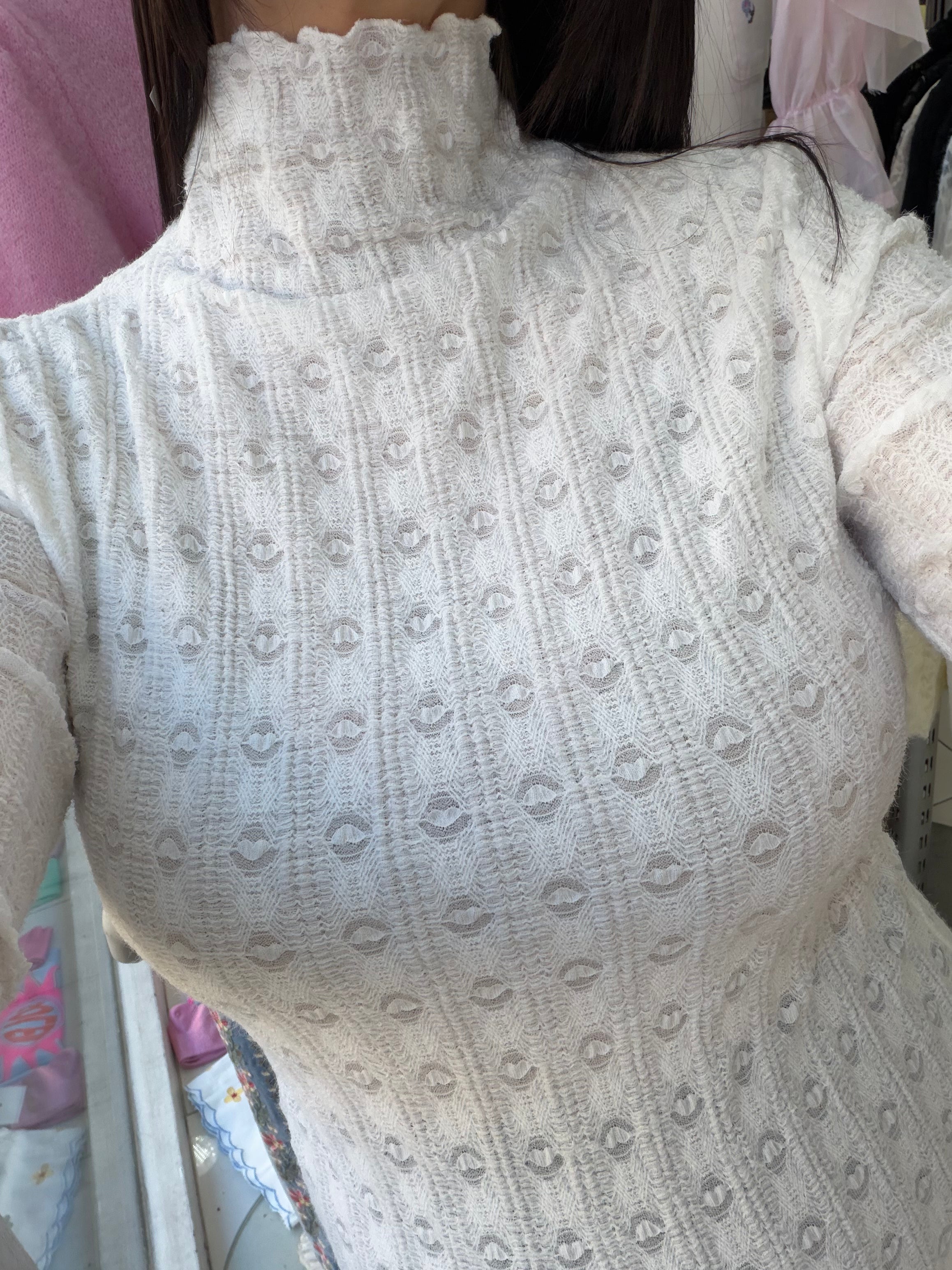 Top dentelle - blanc