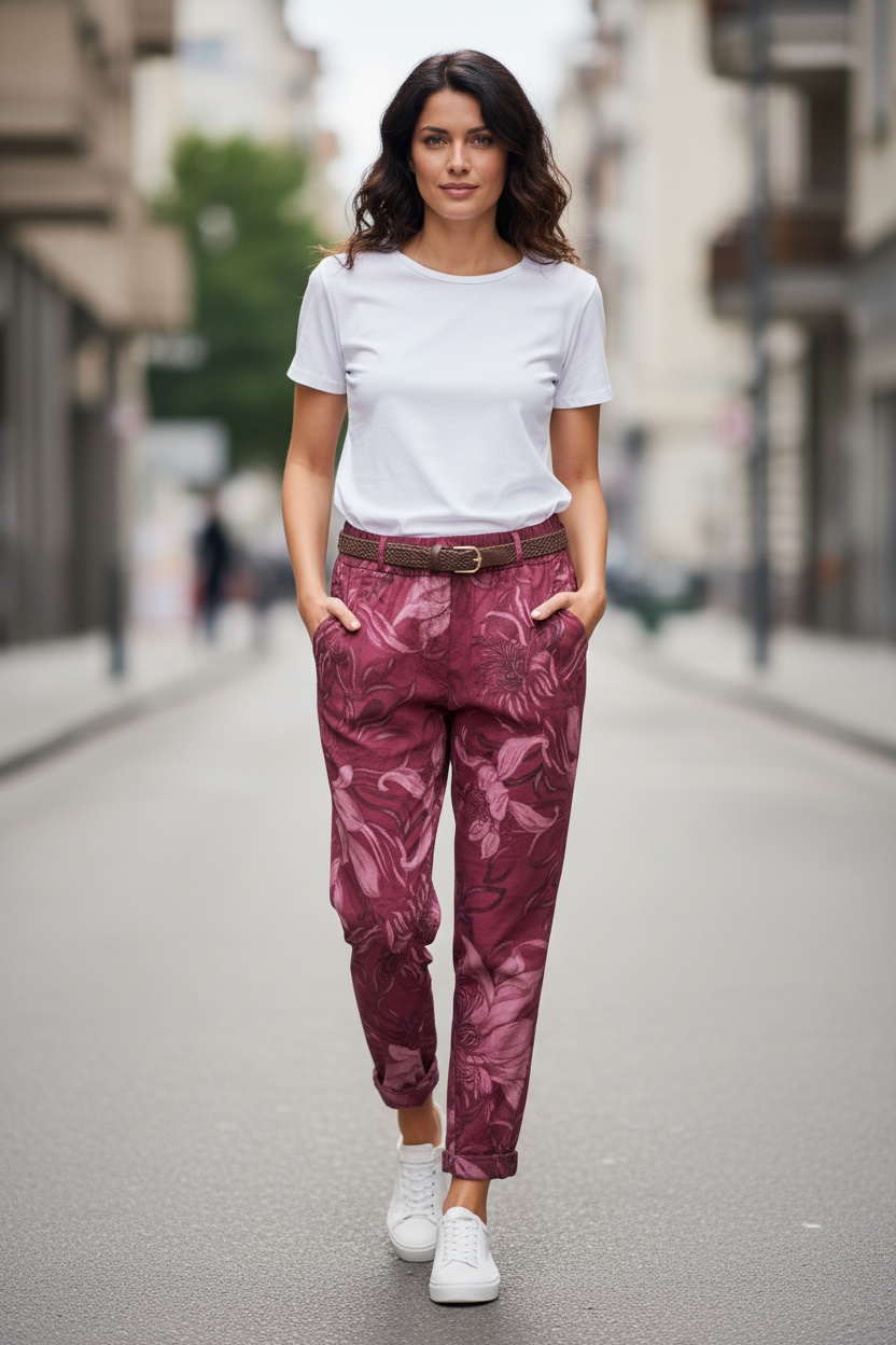 Pantalon Flora - framboise