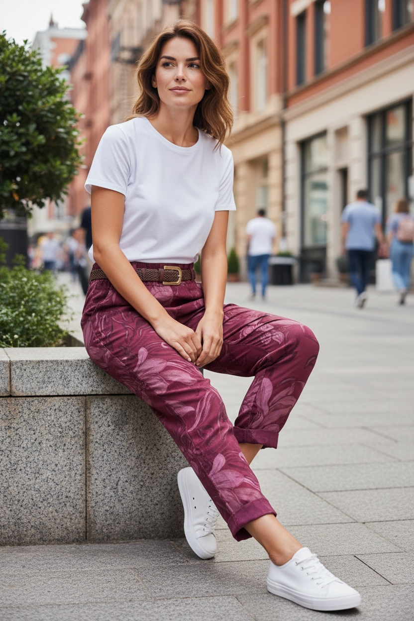 Pantalon Flora - framboise