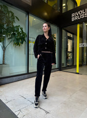 Ensemble Milano noir - velours lisse
