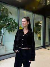 Ensemble Milano noir - velours lisse
