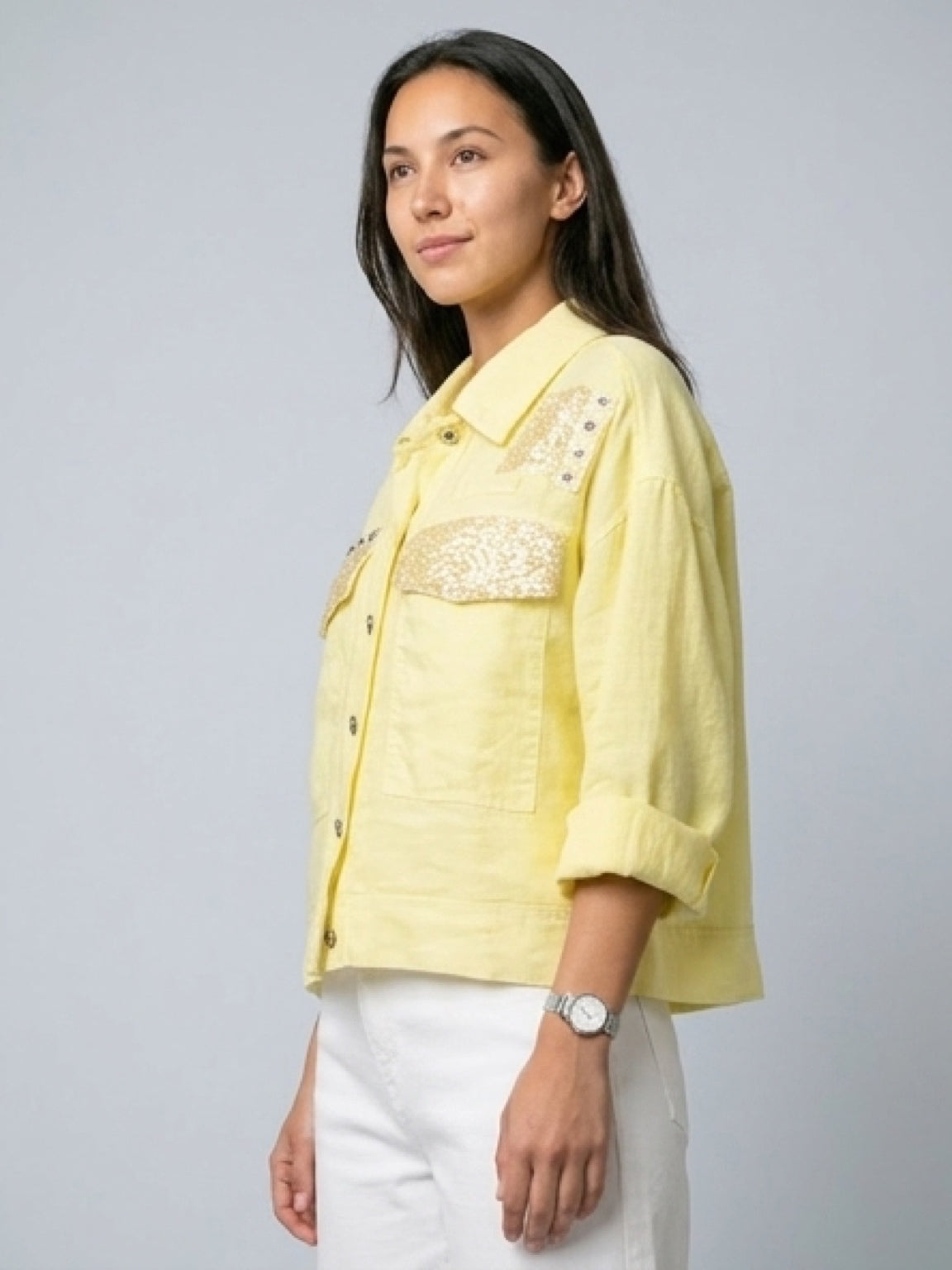 Veste 100% lin - jaune