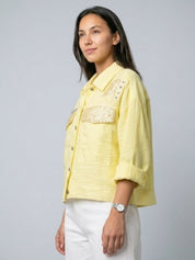 Veste 100% lin - jaune